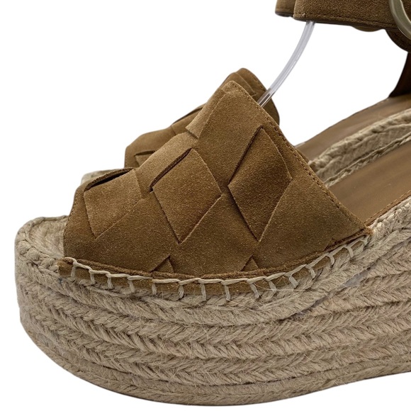 Marc Fisher Womens Shoes Adalla Sandals 10 Brown Wedge Espadrille Wedge Casual - Picture 3 of 13
